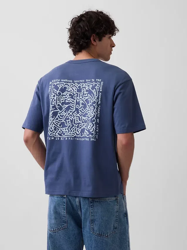 Keith Haring Oversize-T-Shirt mit Grafik
