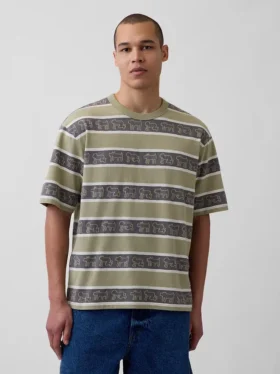 Keith Haring Oversize-T-Shirt mit Streifen