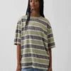 Keith Haring Oversize-T-Shirt mit Streifen