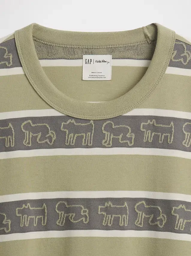Keith Haring Oversize-T-Shirt mit Streifen