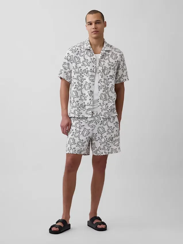 Keith Haring strukturierte Easy-Shorts