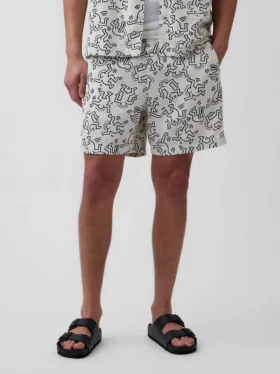 Keith Haring strukturierte Easy-Shorts