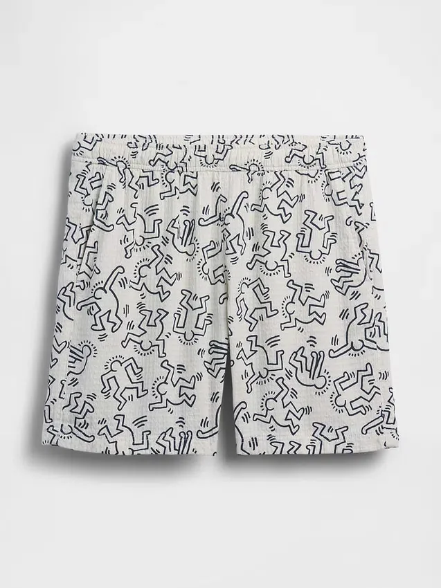 Keith Haring strukturierte Easy-Shorts