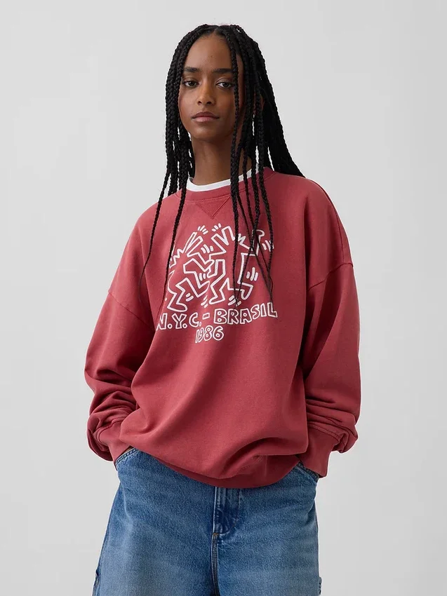 Keith Haring Sweatshirt mit Logo aus schwerem Stoff