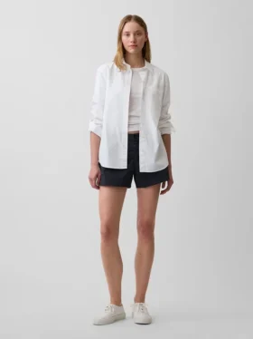 Khaki-Shorts mit mittlerer Leibhöhe
