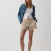 Khaki-Shorts mit mittlerer Leibhöhe