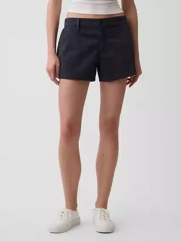 Khaki-Shorts mit mittlerer Leibhöhe