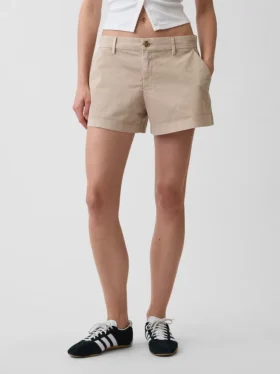 Khaki-Shorts mit mittlerer Leibhöhe