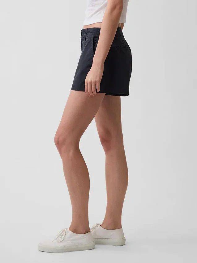 Khaki-Shorts mit mittlerer Leibhöhe