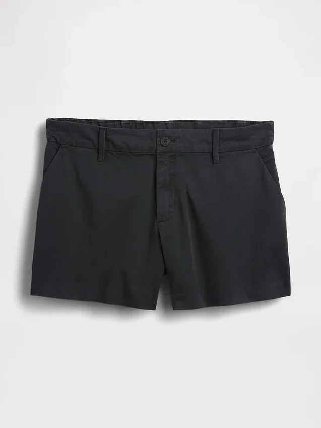 Khaki-Shorts mit mittlerer Leibhöhe