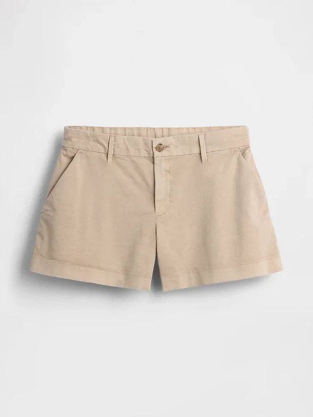 Khaki-Shorts mit mittlerer Leibhöhe