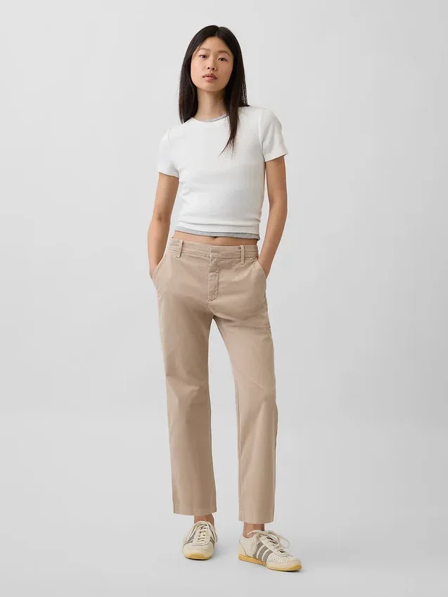 Khakihose mit mittlerer Leibhöhe