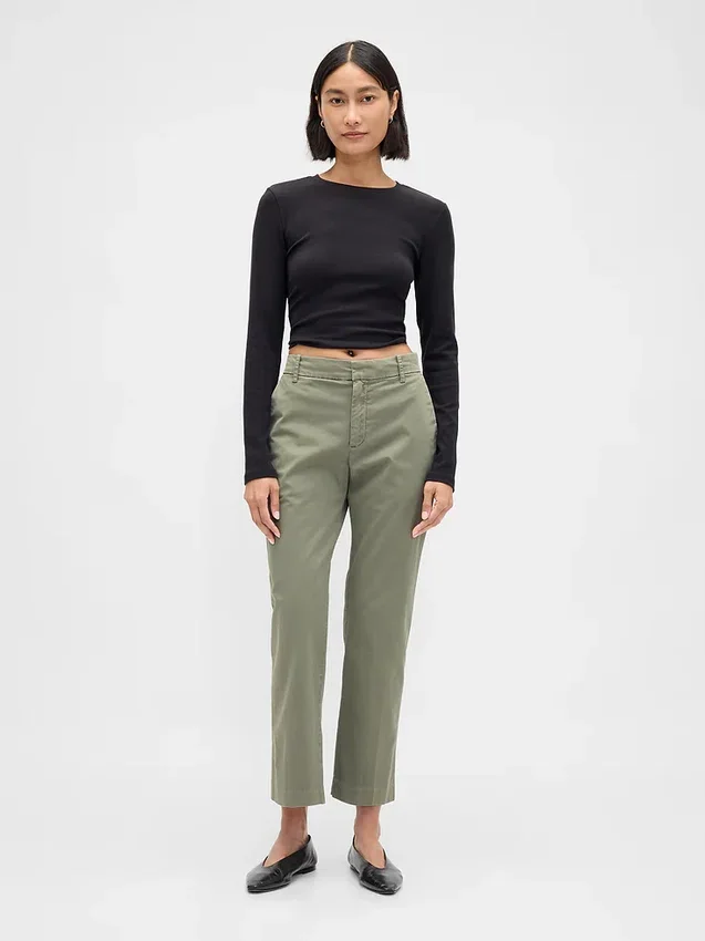 Khakihose mit mittlerer Leibhöhe
