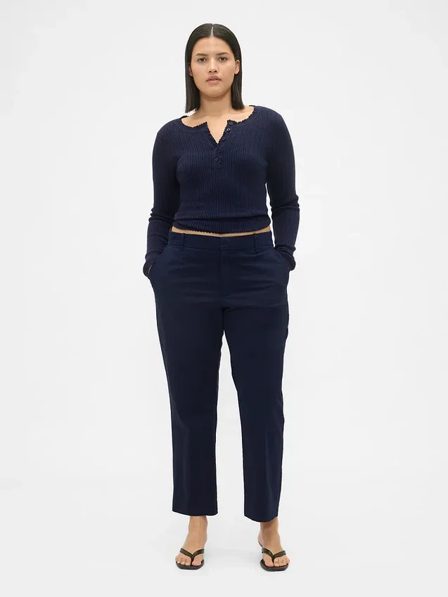 Khakihose mit mittlerer Leibhöhe