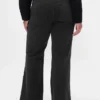 Khakihose mit niedriger Leibhöhe und lockerem Flare-Schnitt