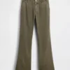 Khakihose mit niedriger Leibhöhe und lockerem Flare-Schnitt