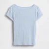Kind-T-Shirt aus Pointelle-Rippstrick mit tailliertem Schnitt