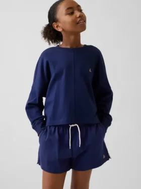 Kind-T-Shirt aus schwerem Stoff mit Oversize-Passform und Naht