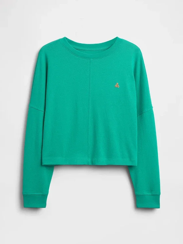 Kind-T-Shirt aus schwerem Stoff mit Oversize-Passform und Naht