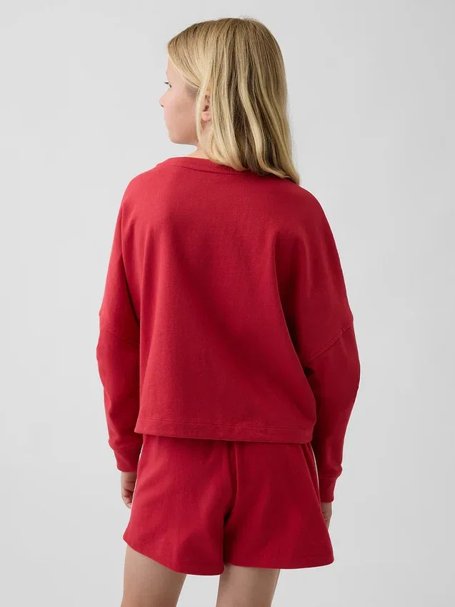 Kind-T-Shirt aus schwerem Stoff mit Oversize-Passform und Naht