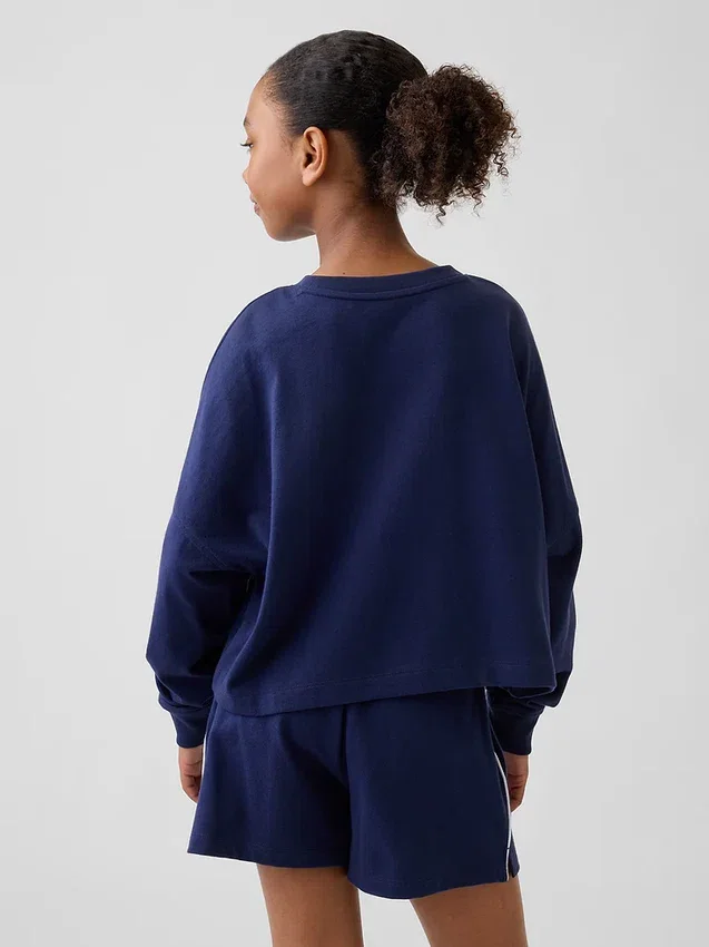 Kind-T-Shirt aus schwerem Stoff mit Oversize-Passform und Naht