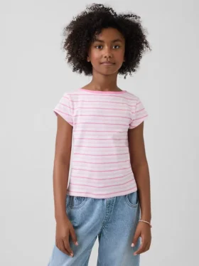 Kind-T-Shirt mit Flügelärmeln und taillierter Passform