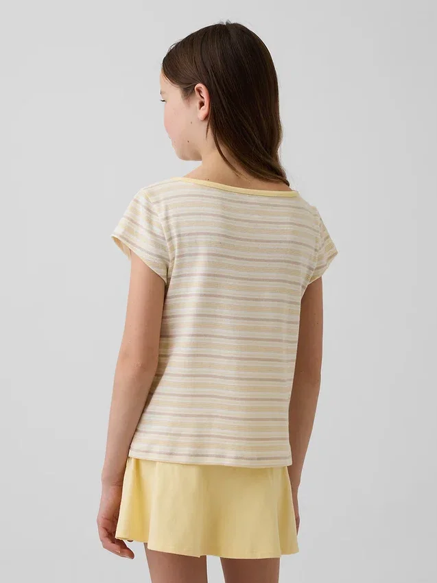 Kind-T-Shirt mit Flügelärmeln und taillierter Passform