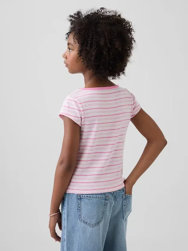 Kind-T-Shirt mit Flügelärmeln und taillierter Passform