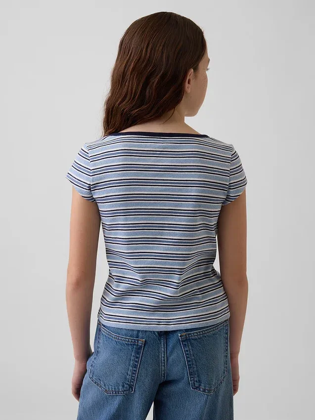 Kind-T-Shirt mit Flügelärmeln und taillierter Passform