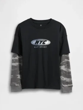 Kinder-2-in-1-T-Shirt mit Grafik-Logo