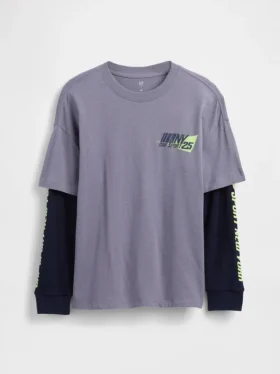 Kinder-2-in-1-T-Shirt mit Grafik-Logo