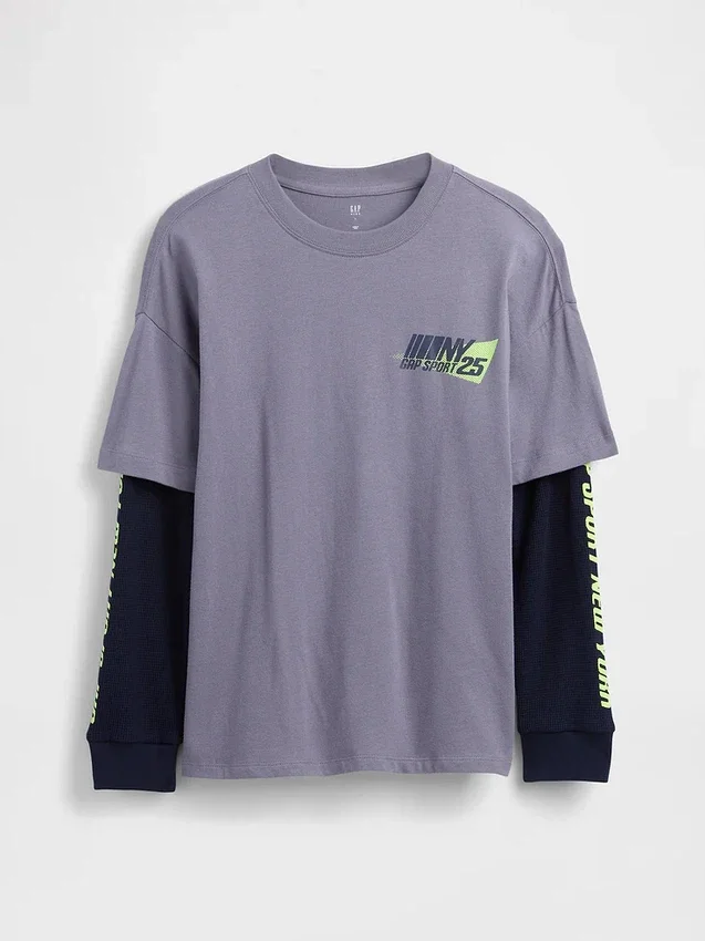Kinder-2-in-1-T-Shirt mit Grafik-Logo