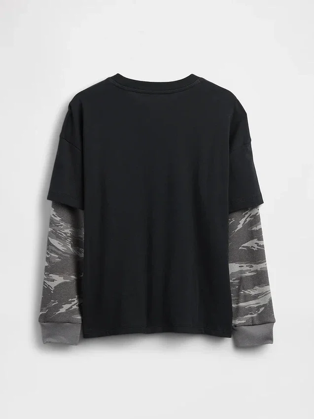 Kinder-2-in-1-T-Shirt mit Grafik-Logo