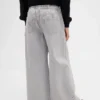 Kinder-Baggy-Jeans mit niedriger Leibhöhe, Schleife und gespaltenem Saum