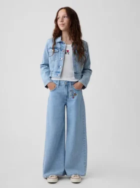 Kinder-Baggy-Jeans mit niedriger Leibhöhe und „I Heart NY“-Stickerei
