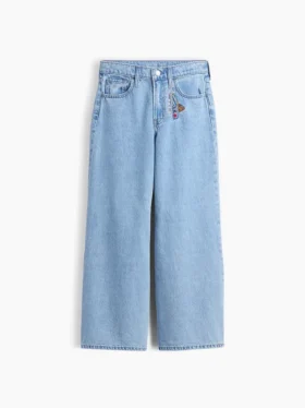 Kinder-Baggy-Jeans mit niedriger Leibhöhe und „I Heart NY“-Stickerei