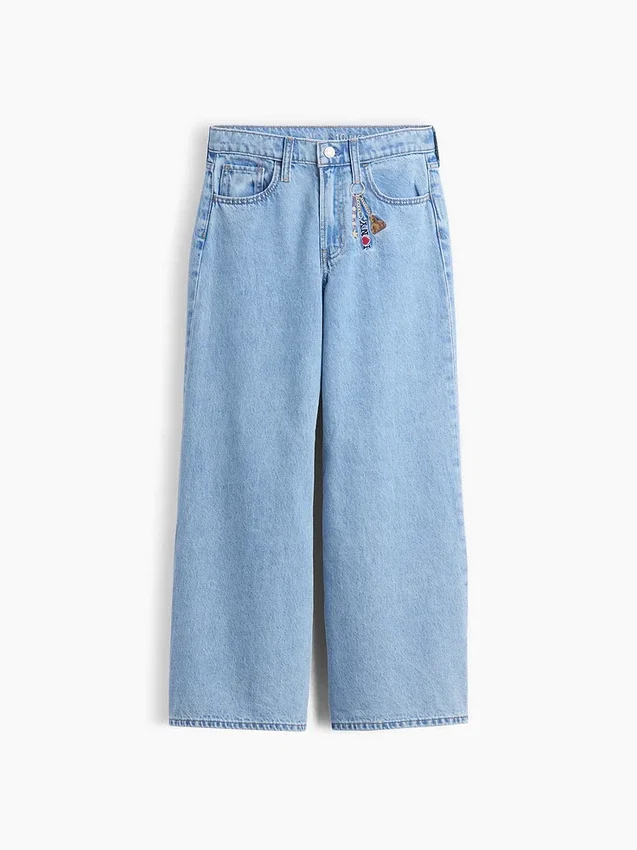 Kinder-Baggy-Jeans mit niedriger Leibhöhe und „I Heart NY“-Stickerei