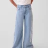 Kinder-Baggy-Jeans mit niedriger Leibhöhe und Spitzenbesatz