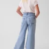 Kinder-Baggy-Jeans mit niedriger Leibhöhe und Spitzenbesatz