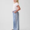 Kinder-Baggy-Jeans mit niedriger Leibhöhe und Spitzenbesatz