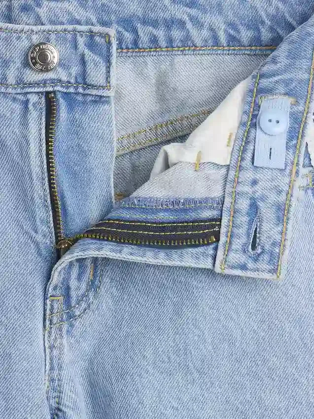 Kinder-Baggy-Jeans mit niedriger Leibhöhe und Spitzenbesatz