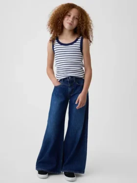 Kinder-Baggy-Jeans mit niedriger Leibhöhe und vorderem Einsatz