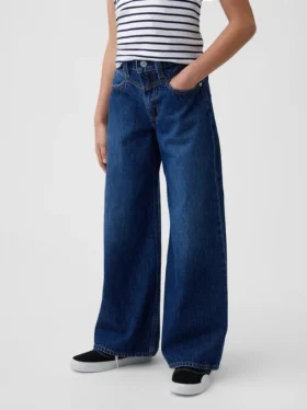 Kinder-Baggy-Jeans mit niedriger Leibhöhe und vorderem Einsatz