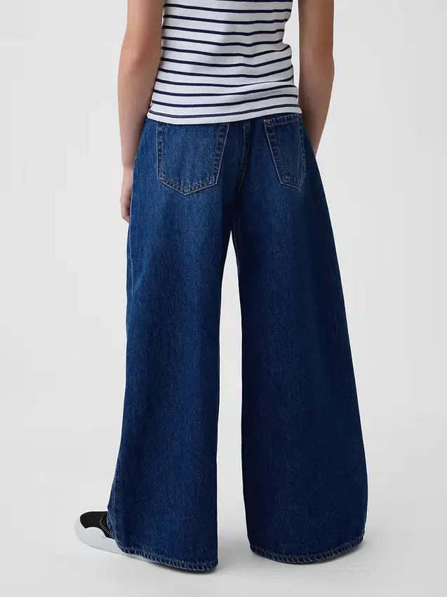 Kinder-Baggy-Jeans mit niedriger Leibhöhe und vorderem Einsatz
