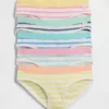 Kinder-Bikini-Slips aus Bio-Stretch-Baumwolle mit Streifen (5er-Pack)