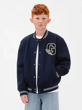 Kinder-Bomberjacke mit Varsity-Logo