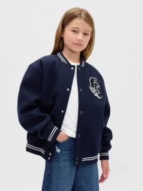Kinder-Bomberjacke mit Varsity-Logo