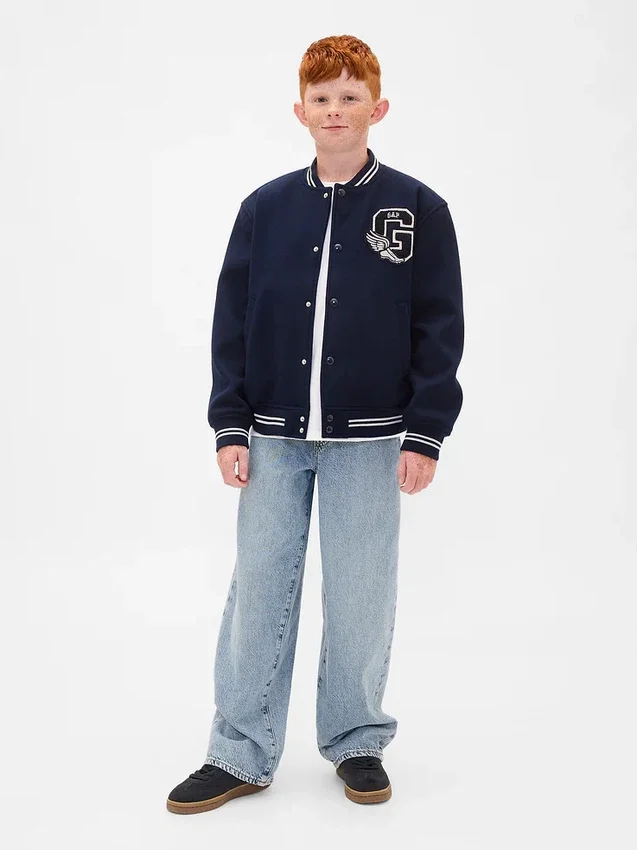 Kinder-Bomberjacke mit Varsity-Logo