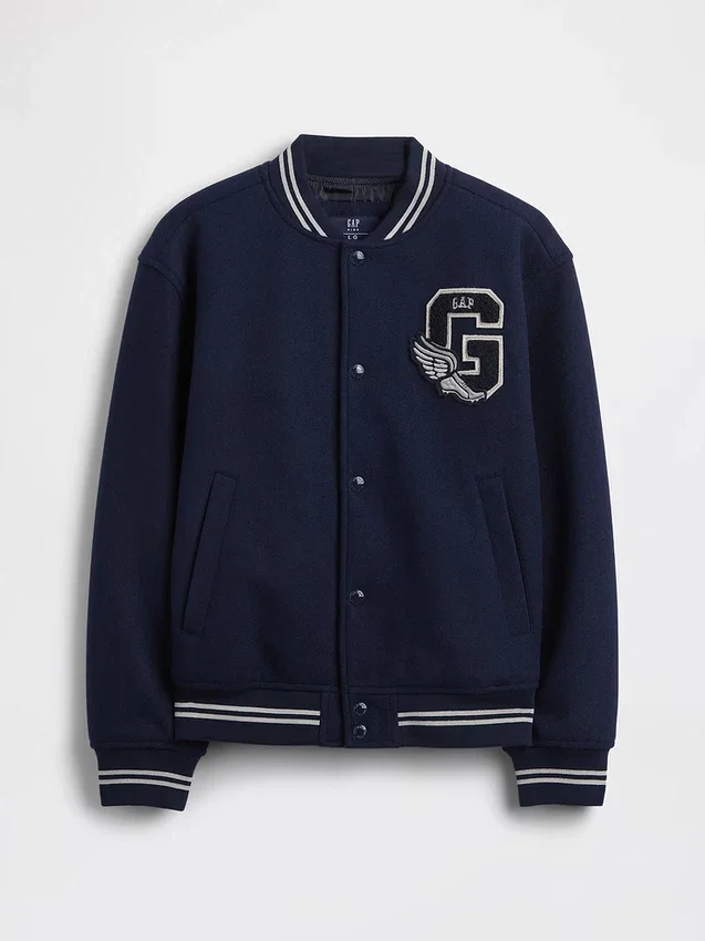 Kinder-Bomberjacke mit Varsity-Logo