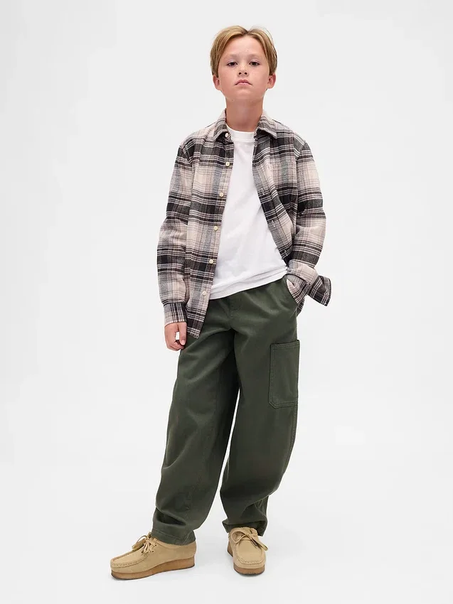 Kinder-Cargo-Hose im Baggy-Stil mit schmal zulaufendem Bein